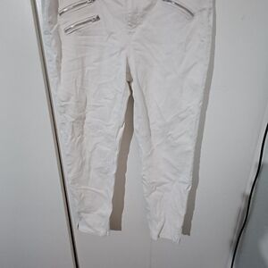 Lane Bryant White Cotton Blend Pants